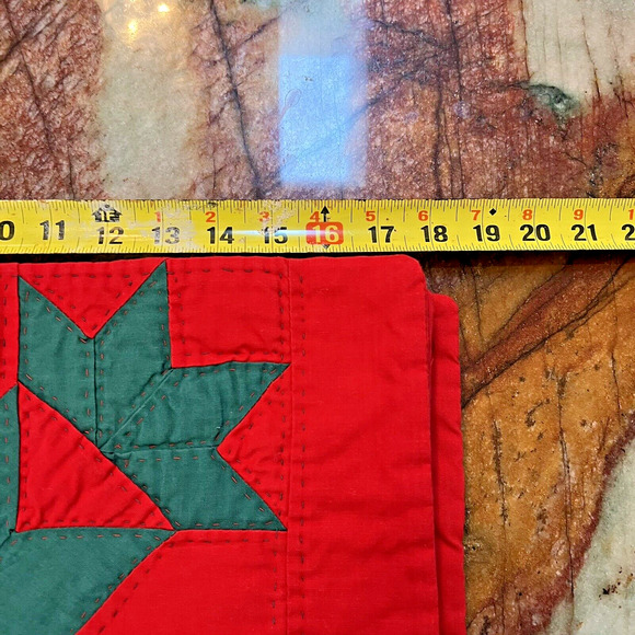 6 Red/Green Handmade Christmas Placemats Embroidered 18"x13" Holiday Decor - Picture 5 of 6